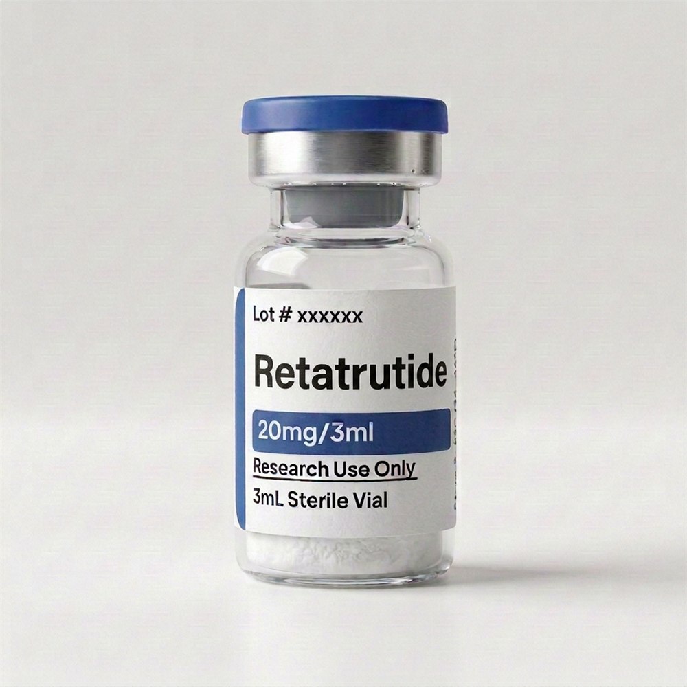 Retatrutide 20mg research vial photo